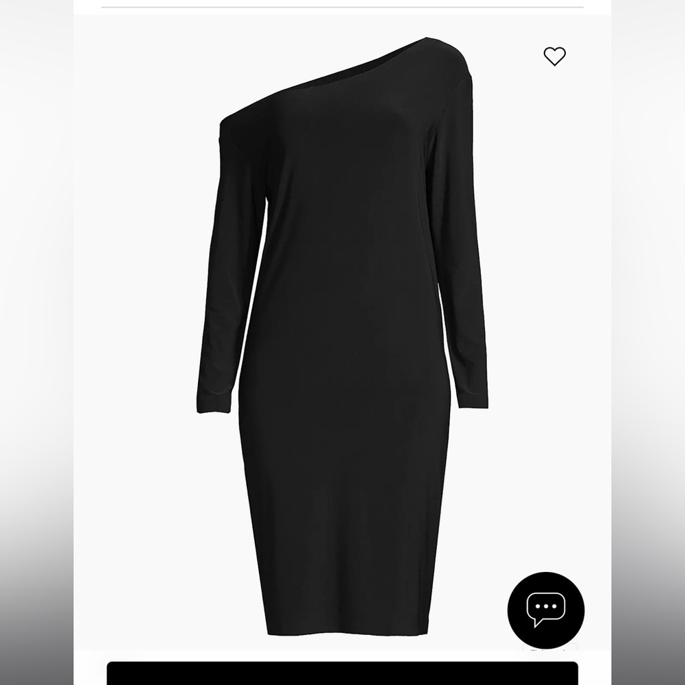 Norma Kamali Black One-Shoulder Long Sleeve Dress